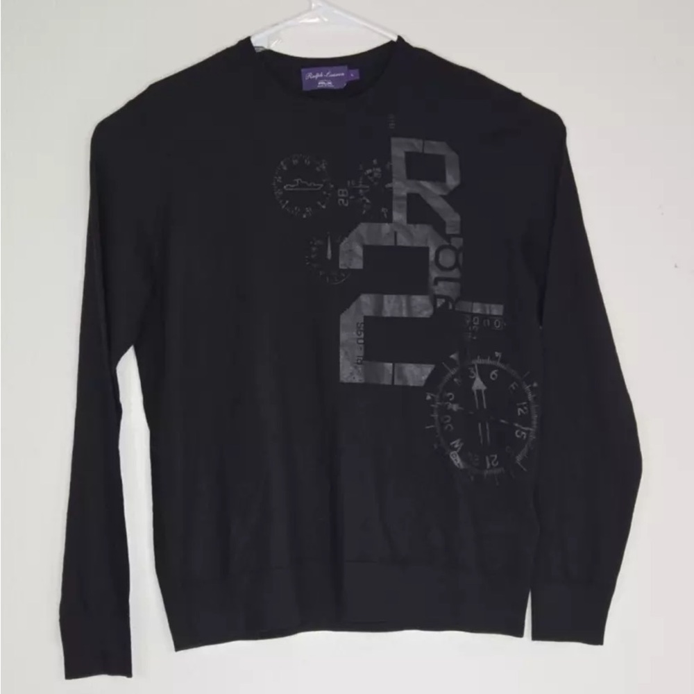 Ralph Lauren Purple Label RLX Made in Italy 100% Wool Nautical Ship Size L Mens